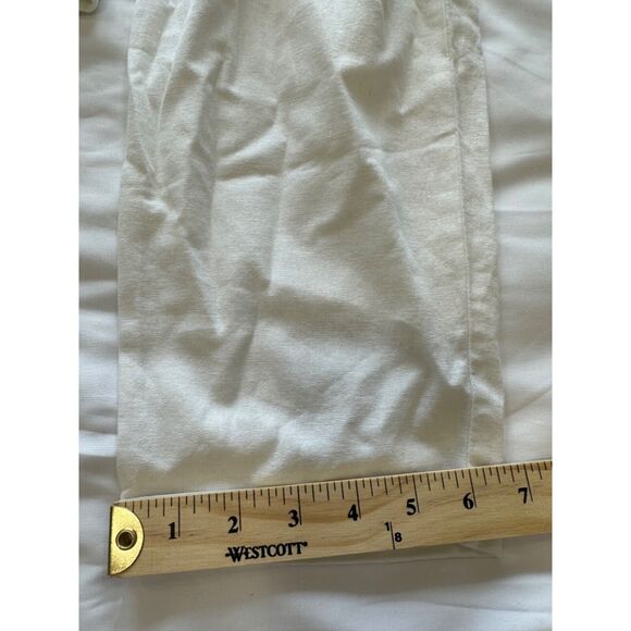 J.Crew Factory Linen Cotton Blend Minimalist Preppy Drawstring Pant White 10 - Picture 9 of 10